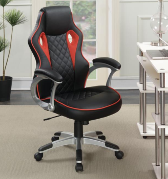 Coaster Black & Red Faux Leather Gaming Chair
