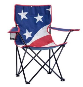 American Flag Outdoor Folding Chair with Cupholder