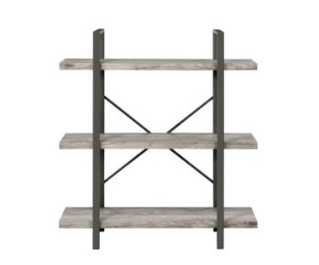 Coaster Grey Driftwood 3-Shelf Bookcase