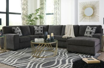 Ashley Balley Smoke 3-Piece Sectional with Right-Hand Chaise