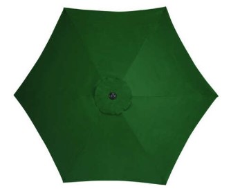 9-Foot Dark Green Tilt Outdoor Umbrella with White Metal Frame