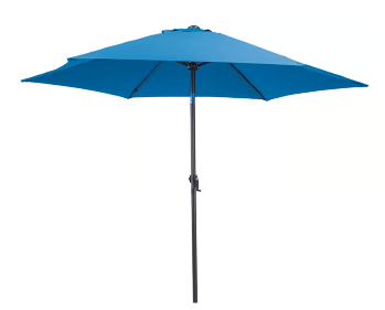 9-Foot Royal Blue Tilt Outdoor Umbrella with Metal Frame
