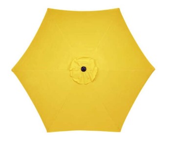 9-Foot Yellow Tilt Outdoor Umbrella with White Metal Frame