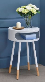 Acme Solara White Round End Table