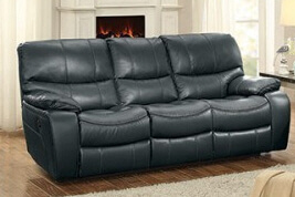 Homelegance Pecos Charcoal Leather Gel Match Reclining Sofa