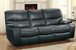 Homelegance Pecos Charcoal Leather Gel Match Power Reclining Sofa