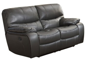 Homelegance Pecos Charcoal Leather Gel Match Reclining Loveseat