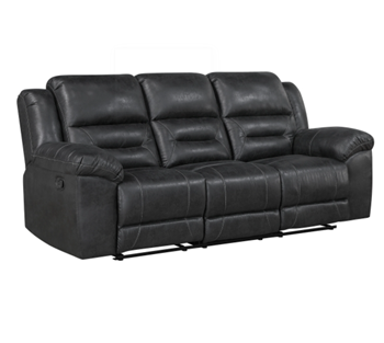 Homelegance Hazen Black Polished Microsuede Reclining Sofa