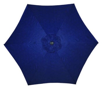 9-Foot Blue Tilt Outdoor Umbrella with White Metal Frame