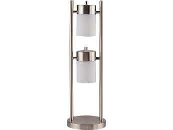 Coaster Modern Silver Table Lamp with 2 Adjustable Lights