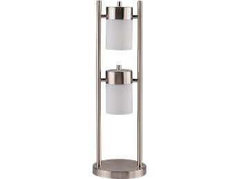 Coaster Modern Silver Table Lamp with 2 Adjustable Lights