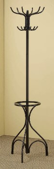 Coaster Black Iron Coat Rack with Round Umbrella Stand