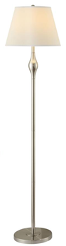 Coaster Griffin Brushed Nickel Floor Lamp with White Shade