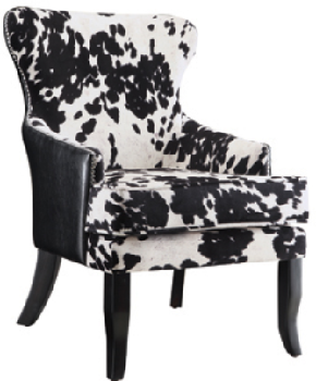 Coaster Cowhide Print Accent Chair Black and White