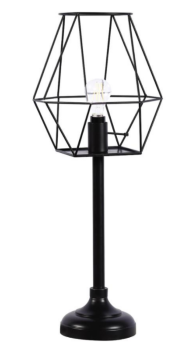 Coaster Black Metal Table Lamp with Geometric Inverted Shade