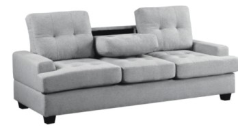 Homelegance Dunstan Light Grey Sofa with Drop-Down Console