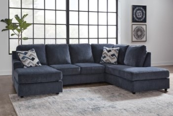 Ashley Alba Cobalt 2-Piece Sectional with Left-Hand Chaise