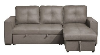 Homelegance Magnus Taupe Sectional with Sleeper, Storage & Right-Hand Chaise