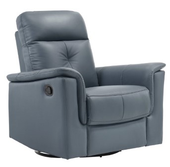 Homelegance Bristow Blue-Grey Leather Swivel Glider/Recliner