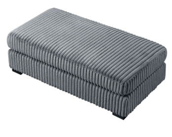 Homelegance Warwick Rectangular Plush Grey Ottoman