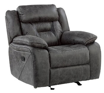 Homelegance Amite Grey Polished Microsuede Recliner