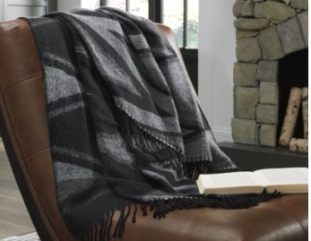 Cadence Black & Grey Throw Blanket