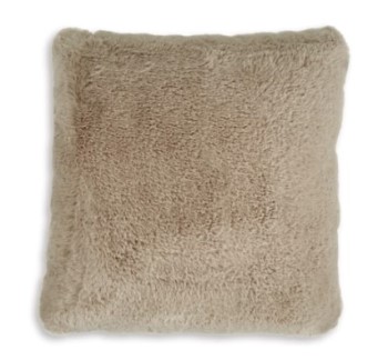 Taupe Faux Fur Throw Pillow