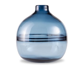 Ashley Navy Blue Clear Glass Vase