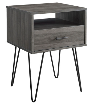 Stanley Ranger Charcoal Finish Hairpin Leg Nightstand