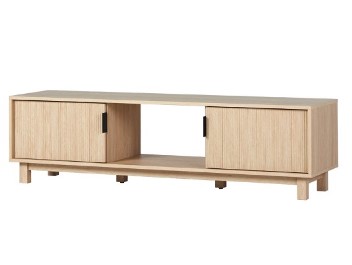 Stanley Ranger Coastal Oak Finish 70-Inch TV Stand with Reeded Door Accents