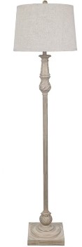 Crestview Tuscan Distressed Taupe Floor Lamp