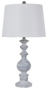 Crestview Distressed White & Grey Table Lamp