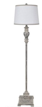 Crestview Element Distressed White Floor Lamp