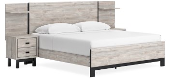 Ashley Vargas Grey Wood-Look Queen Wall Bed