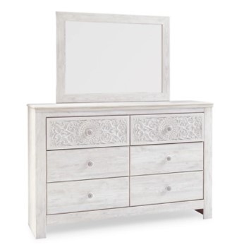 Ashley Boho 6-Drawer Dresser with Mirror