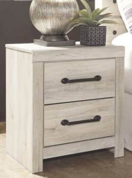 Ashley Camden Distressed White Wood-Look 2-Drawer Nightstand