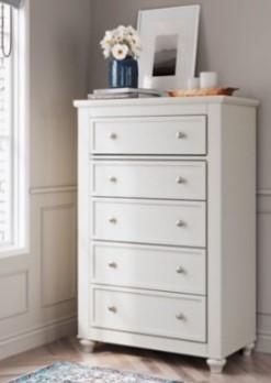 Ashley Genova White 5-Drawer Chest