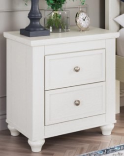 Ashley Genova White 2-Drawer Nightstand