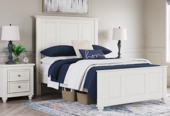 Ashley Genova White Queen Bed