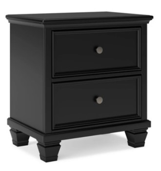 Ashley Lennon Black 2-Drawer Nightstand