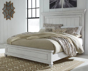 Ashley Kameron Distressed White King Bed