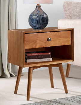 Stanley Ranger Mid-Century Modern Nightstand in Caramel