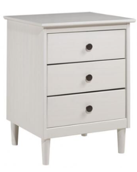 Stanley Ranger Mid-Century Modern White 3-Drawer Nightstand