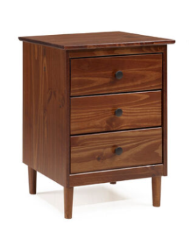 Stanley Ranger Walnut Finish 3-Drawer Nightstand