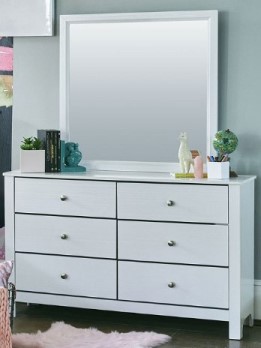 Elements Catalina White Dresser with Mirror