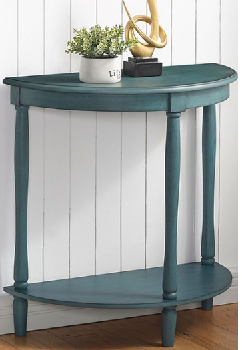 Furniture of America Menton Dark Teal Half-Round Accent Console
