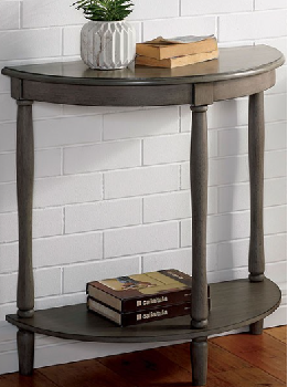 Furniture of America Menton Grey Half-Round Accent Console