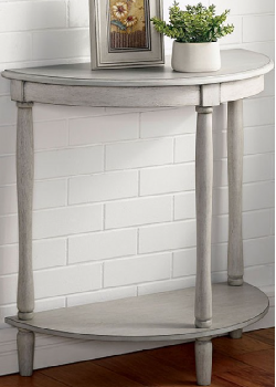 Furniture of America Menton White Half-Round Accent Console