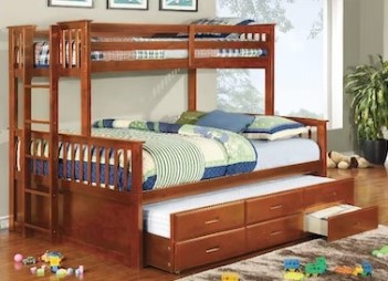 Furniture Of America University XL Twin Over Queen Dark Walnut Bunk Bed