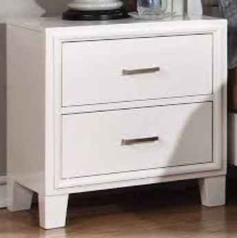 Furniture of America Enrico White 2-Drawer Nightstand